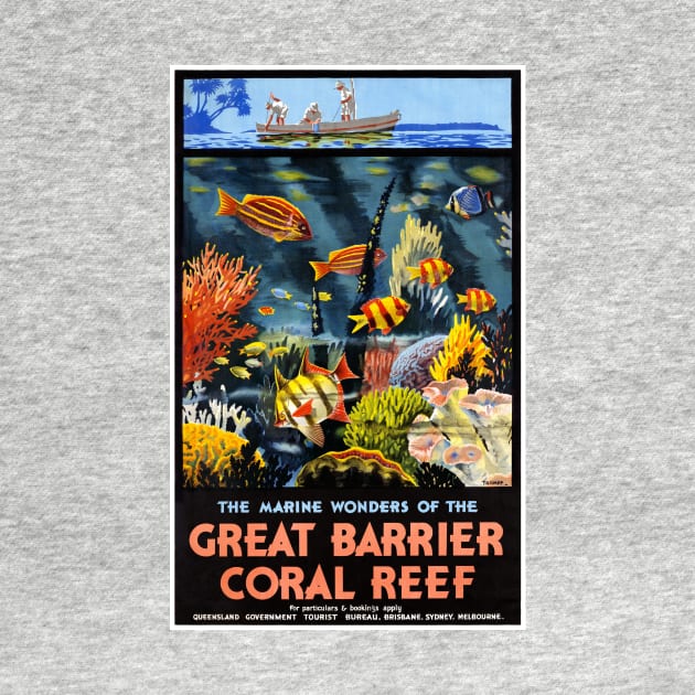 Vintage Travel Poster The Marine Wonders of the Great Barrier Reef Australia by vintagetreasure